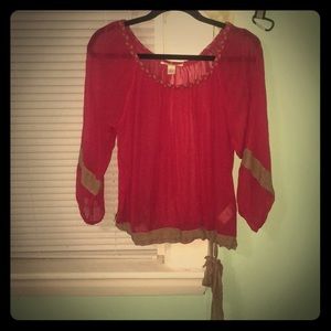 Lucky brand silk transparent shirt
